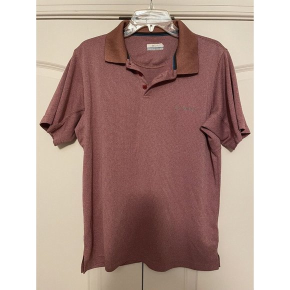 COLUMBIA Men’s Sportswear Omni-Shade Short Sleeve Polo Shirt Red Adult Size M - Picture 1 of 6